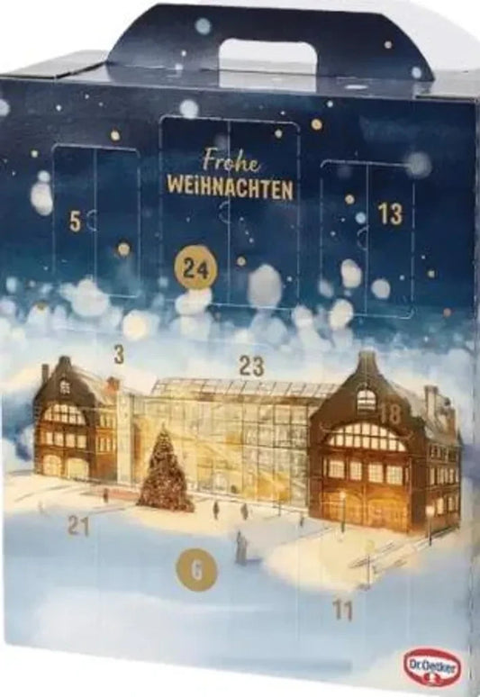 Dr. Oetker Adventskalender 2025 Weihnachtsüberraschungen Backzutaten Dekorprodukte Desserts Puddingpulver, für kinder Advent Kalender ( Wert 200€ )