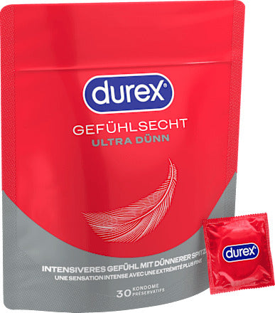 Durex Kondome Gefühlsecht Ultra, Breite 54mm, 30 St
