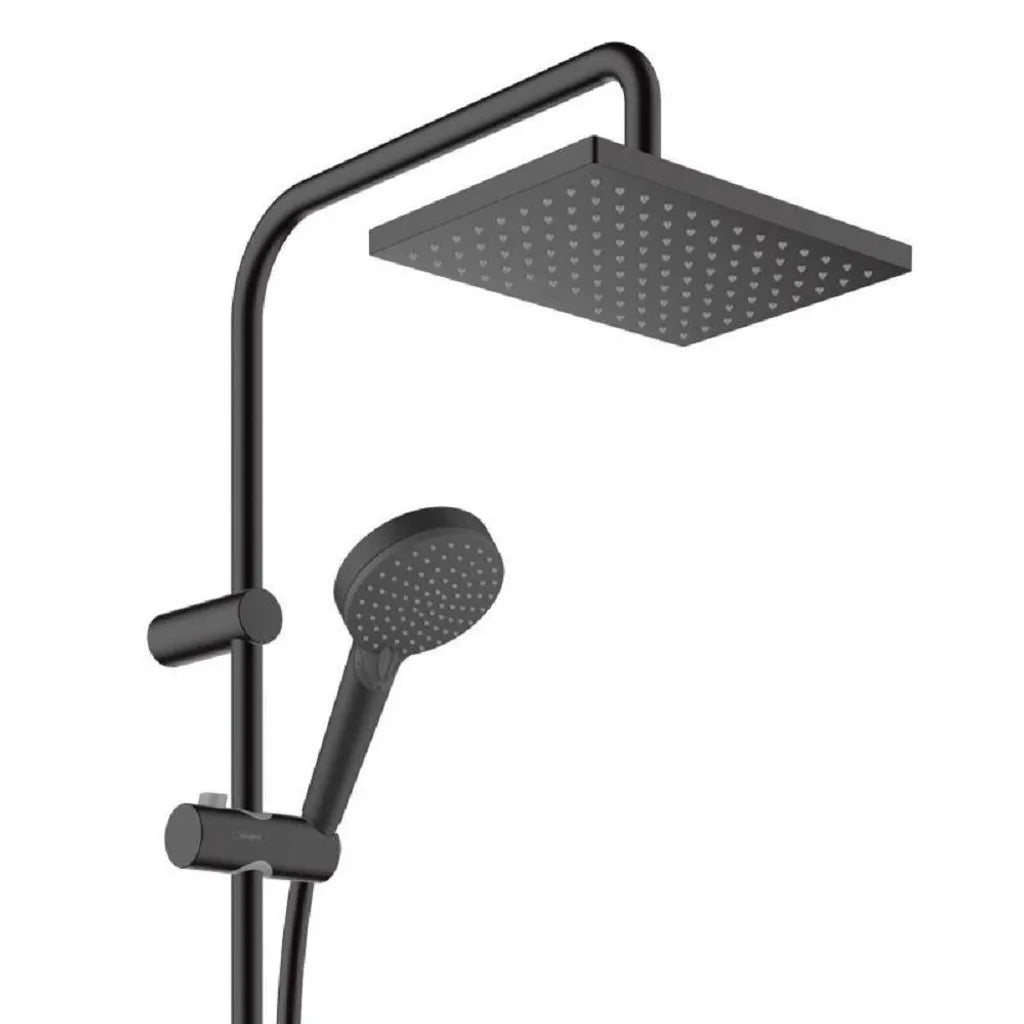 Hansgrohe VERNIS Shape 230 1jet Duschsystem mit Thermostat und Handbrause – Wassersparende Regendusche mit Sicherheitsfunktion und QuickClean, EcoSmart Technologie, Chrom