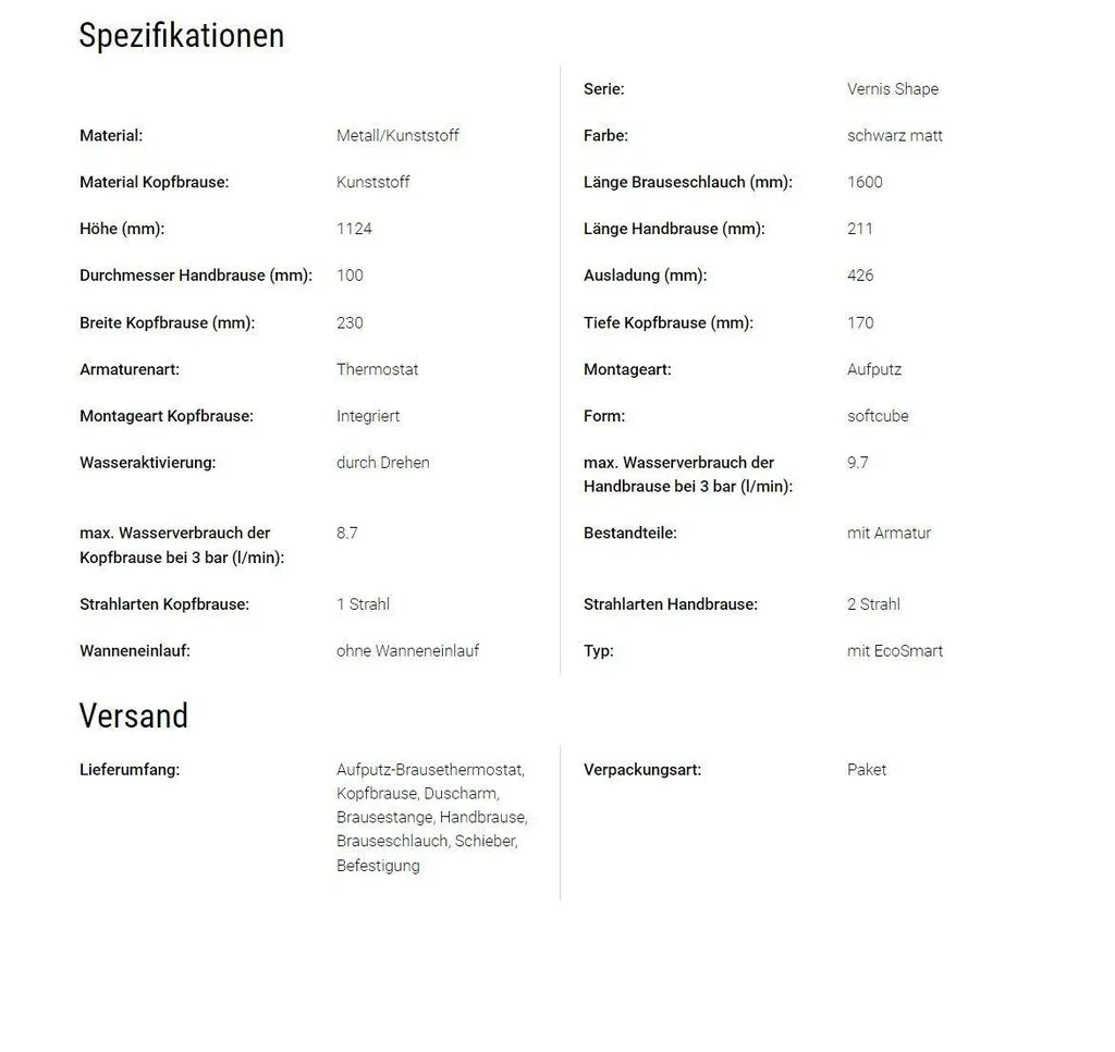 Hansgrohe VERNIS Shape 230 1jet Duschsystem mit Thermostat und Handbrause – Wassersparende Regendusche mit Sicherheitsfunktion und QuickClean, EcoSmart Technologie, Chrom