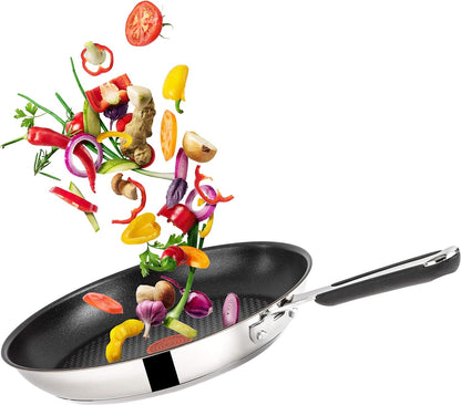 Tefal E30 Jamie Oliver 7-teiliges Set 18 Pfannenset Induktion, Schmorpfanne 25 cm mit Glasdeckel, Pfannen 20 cm, 24 cm, 28 cm, Antihaftbeschichtet, Spülmaschinenfest, Silber