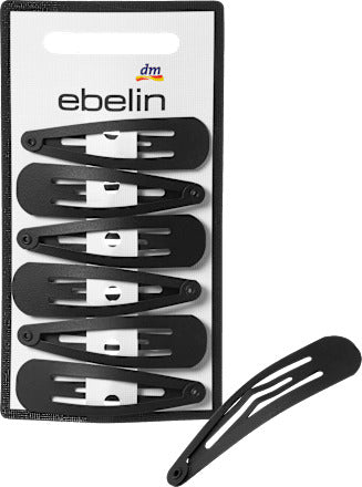 ebelin Haarclips mittel, schwarz, 6 St