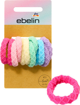 ebelin Haargummis Regenbogenfarben, 12 St