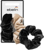 ebelin Scrunchies Samt-Optik, beige/schwarz, 2 St