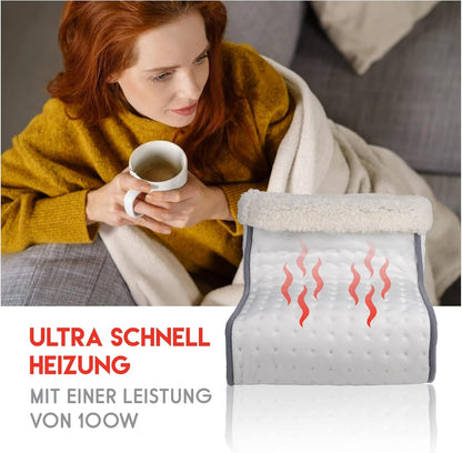 JUNG ALPINA Fußwärmer elektrisch – Fußheizung mit 3 Temperaturstufen, 100W Wärmeleistung, Fleece-Innenfutter, Abschaltautomatik, Fußsack für Damen & Herren bis Größe 46, waschbar & sicher