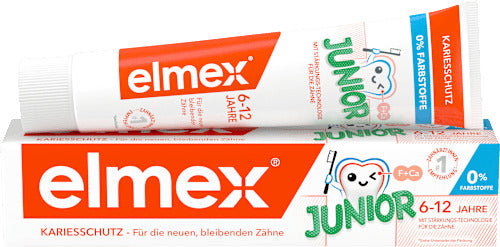 elmex Zahnpasta Kinder Junior, 6-12 Jahren, 75 ml