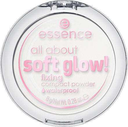 essence Kompaktpuder All About Soft Glow! Fixing Waterproof, 8 g