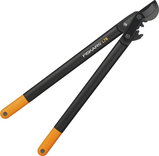 Fiskars PowerGear II L78 Bypass-Getriebeastschere, für frisches Holz, Antihaftbeschichtung, Gehärteter Präzisionsstahl, 70 cm, Leichte Gartenarbeit, Astschere, Baumschere, Gartenwerkzeug, Schwarz/Orange