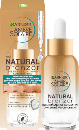 Garnier Ambre Solaire Selbstbräuner Konzentrat Gesicht Natural Bronzer, 30 ml