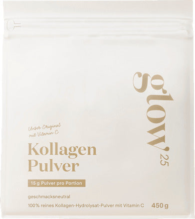 Glow25 Kollagen Pulver mit Vitamin C, 450 g