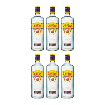 Gordon’s Dry Gin 0,7l 37,5% Vol. 6er Alkohol Set – Klassischer London Dry Gin – 3x 0,7 Liter Flaschen – Botanischer Wacholder Gin – Feinaromatischer Gin mit Koriander, Zimt & Zitrusnoten Alcohol