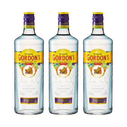 Gordon’s Dry Gin 0,7l 37,5% Vol. 3er Alkohol Set – Klassischer London Dry Gin – 3x 0,7 Liter Flaschen – Botanischer Wacholder Gin – Feinaromatischer Gin mit Koriander, Zimt & Zitrusnoten Alcohol