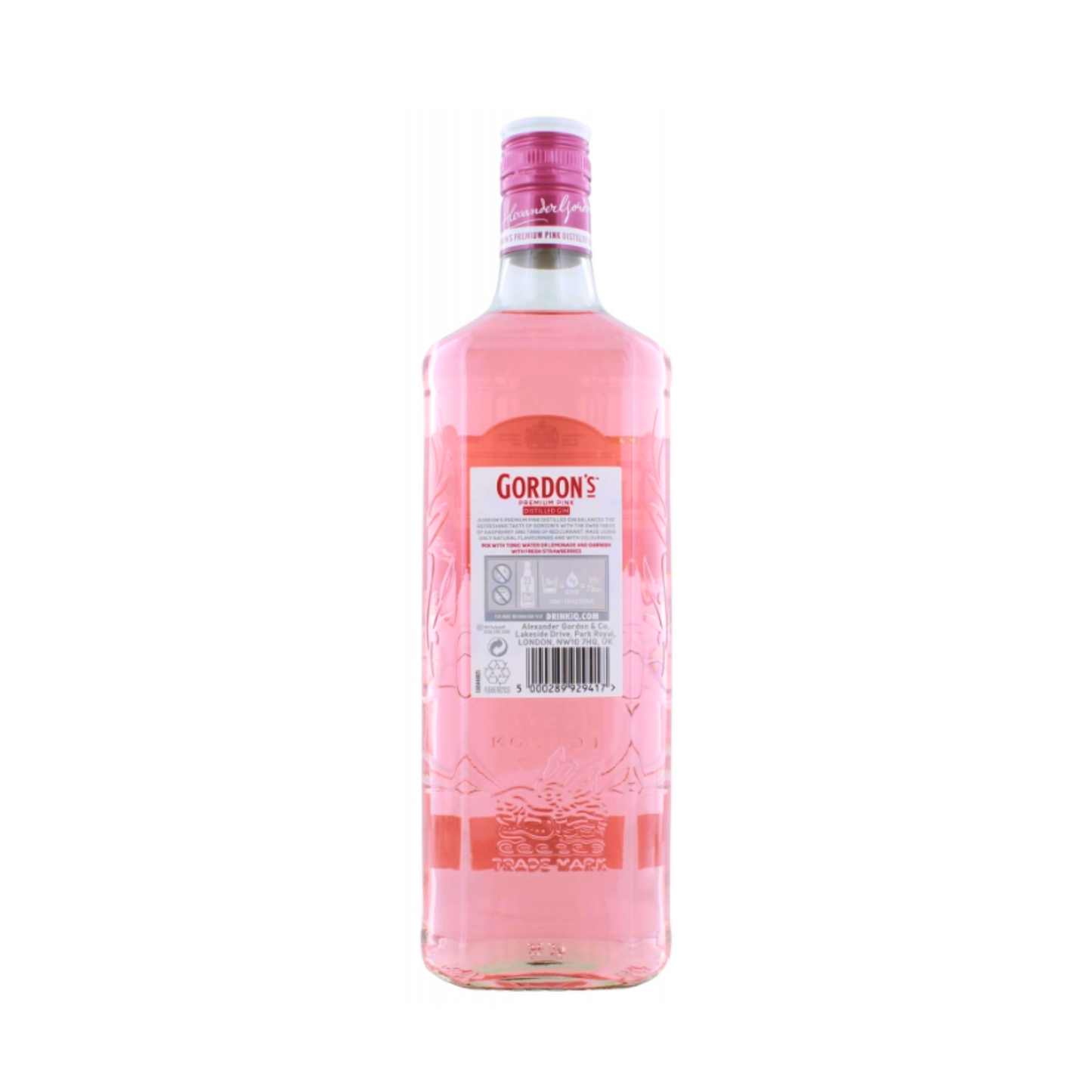 Gordon’s Premium Pink Distilled Gin 6er 0,7l Alkohol Set – Fruchtiger Pink Gin mit 37,5% Vol. - Roséfarbener London Gin mit Himbeer-, Erdbeer- und Johannisbeeraromen im praktischen 3er Flaschenpack - Alcohol