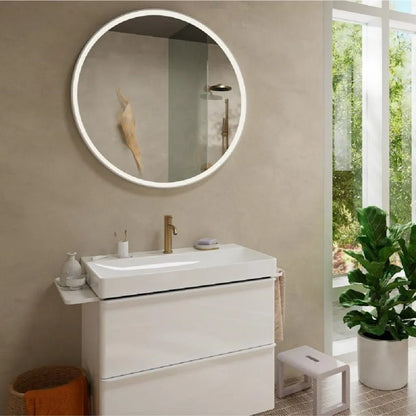 Hansgrohe Tecturis S Einhebel-Waschtischarmatur 110, Komfortstrahl mit AirPower, EcoSmart+, Zugstangen-Ablaufgarnitur, Edelstahl, für Durchlauferhitzer geeignet, Wasser sparend, Keramikkartusche