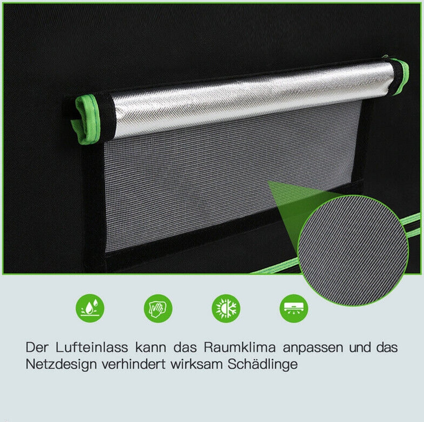 JUNG Growzelt 120x120x200 cm - Indoor Growbox für Pflanzenzucht, Reflektierende Mylar-Wände, Robuste Konstruktion, Wasserdicht, Einfacher Aufbau ohne Werkzeug, Ideal für Hydroponischen Anbau, Sichtfenster