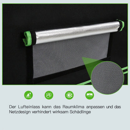 JUNG Growbox 80x80x180cm, Indoor Grow Zelt mit Reflektierender Mylar-Beschichtung, Wasserdicht, Robuste Struktur für Hydroponischen Anbau, Platzsparend & Kompakt für Cannabis und Pflanzen Anbau
