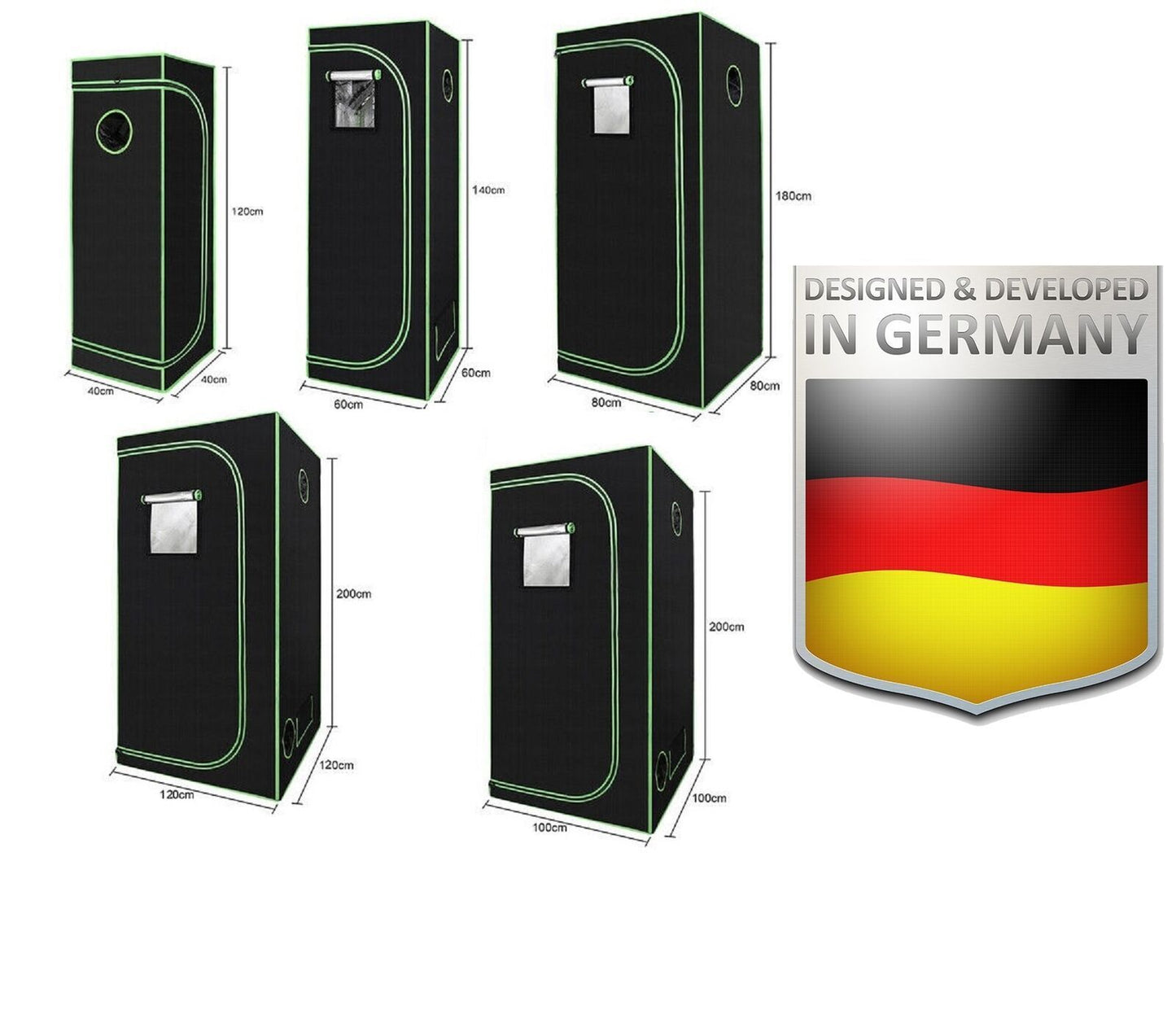 JUNG Growbox 80x80x180cm, Indoor Grow Zelt mit Reflektierender Mylar-Beschichtung, Wasserdicht, Robuste Struktur für Hydroponischen Anbau, Platzsparend & Kompakt für Cannabis und Pflanzen Anbau