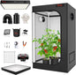 JUNG GrowUP2 Komplettset – 200W LED Vollspektrum Grow Lampe, 80x80x180 cm Growbox, Lüfter & Kohlefilter, Pflanzennetz, Hygrometer, Zeitschaltuhr – Kompakte Anbau Lösung für den Hausgebrauch