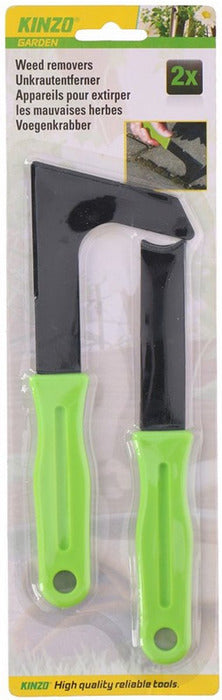 Kinzo 2-teiliges Unkrautkratzer Set, Fugenmesser & Mooskratzer aus Edelstahl, ergonomischer Griff, ideal für Gartenpflege, Moos- und Unkrautentfernung in Fugen und auf Gehwegen