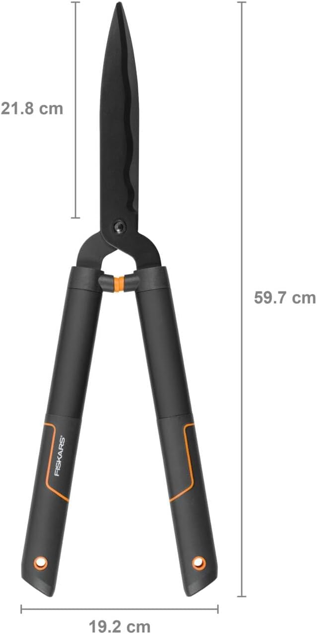 Fiskars SingleStep 60cm Heckenschere HS22 mit gezacktem Wellenschliff, ergonomischem Puffergriff, gehärtetem Stahl, manuelle Hecken-, Strauch- und Buschschere, langlebig, komfortabel, 840 g