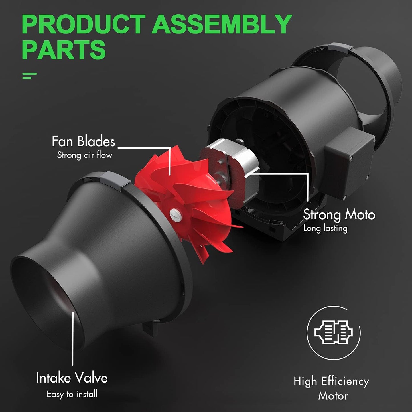 iPower Abluft-Komplettsystem 15,2 cm mit 395 CFM Inline-Ventilator, Aktivkohlefilter, flexibler 2,4 m Aluminiumkanal, Geschwindigkeitsregler – geruchsfilterndes Luftsystem für Grow-Zelte & Räume