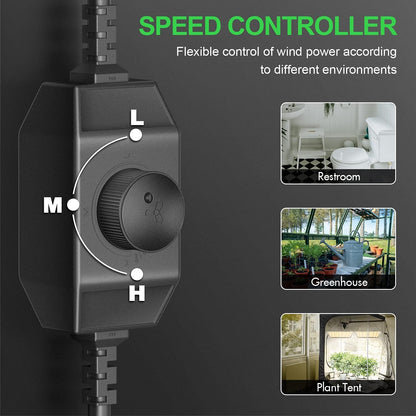 iPower Abluft-Komplettsystem 15,2 cm mit 395 CFM Inline-Ventilator, Aktivkohlefilter, flexibler 2,4 m Aluminiumkanal, Geschwindigkeitsregler – geruchsfilterndes Luftsystem für Grow-Zelte & Räume