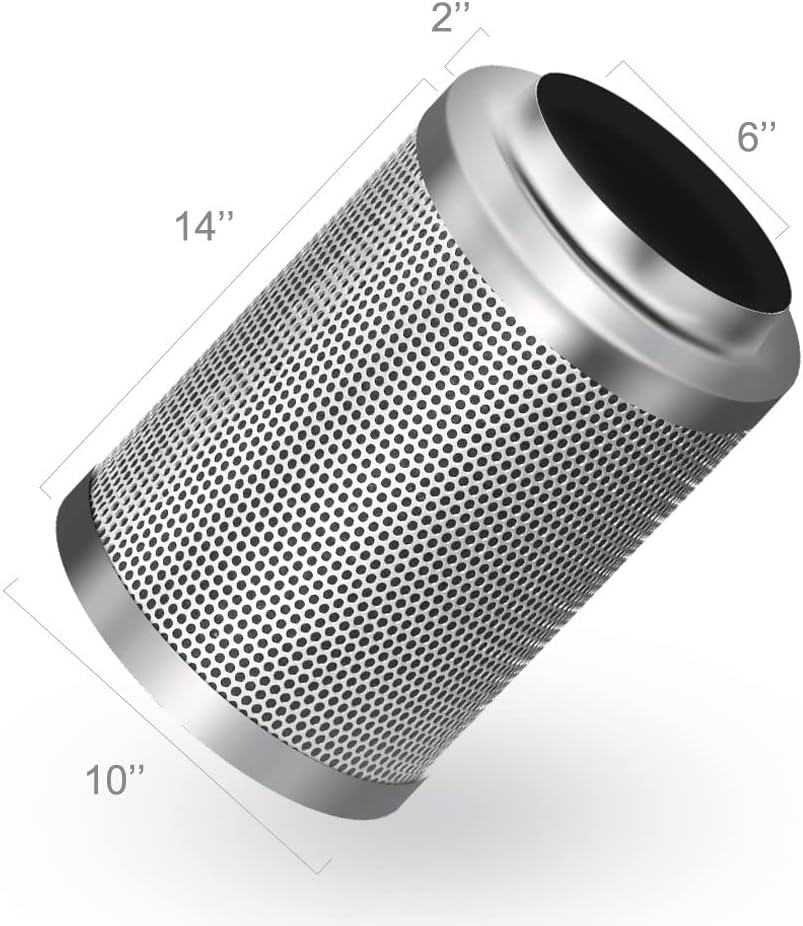 iPower Abluft-Komplettsystem 15,2 cm mit 395 CFM Inline-Ventilator, Aktivkohlefilter, flexibler 2,4 m Aluminiumkanal, Geschwindigkeitsregler – geruchsfilterndes Luftsystem für Grow-Zelte & Räume