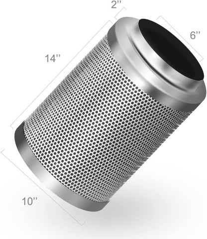 iPower Abluft-Komplettsystem 15,2 cm mit 395 CFM Inline-Ventilator, Aktivkohlefilter, flexibler 2,4 m Aluminiumkanal, Geschwindigkeitsregler – geruchsfilterndes Luftsystem für Grow-Zelte & Räume