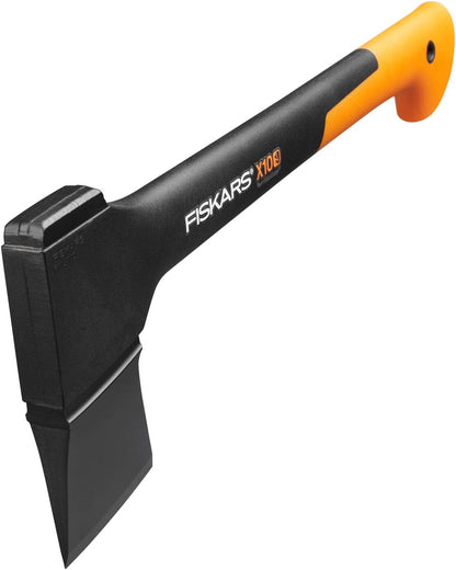 Fiskars Universalaxt X10-S, 980g Kompaktaxt 44 cm mit Antihaft-Stahlklinge und Glasfasergriff, Hackaxt für Holz bis 10 cm, Bau- und Tischlerarbeiten, inklusive Transportschutz, Schwarz/Orange, 1015619