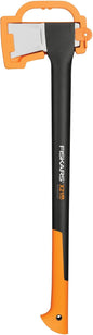 Fiskars Spaltaxt X21-L, 1,63 kg Profi-Holzspaltaxt mit Antihaft-Stahlklinge und Glasfasergriff, 70 cm lange Axt für mittelgroße Stammstücke, inkl. Transportschutz, Schwarz/Orange, 1015642