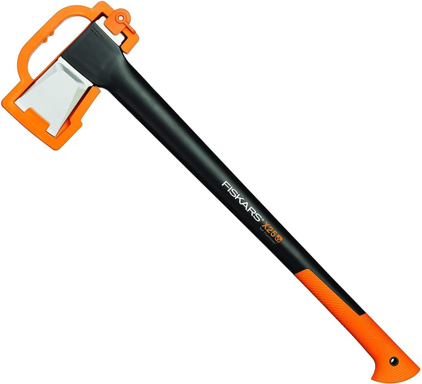 Fiskars Spaltaxt X25-XL, 2,4 kg Profi-Holzspaltaxt mit Antihaft-Stahlklinge und Glasfasergriff, 72 cm lange Axt zum Spalten großer Holzstämme, inklusive Transportschutz, Schwarz/Orange, 1015643