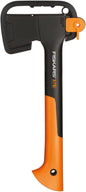 Fiskars Universalaxt X7-XS Kompaktbeil mit Antihaft-Stahlklinge und Glasfasergriff, Holzspaltbeil 640g, Axt für Kamin und Grill, inkl. Transportschutz & Handsäge, 35,5 cm, Schwarz/Orange, 1015618