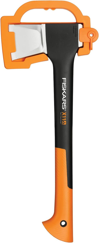Fiskars Spaltaxt X11-S, 1,1 kg 44cm leichte Holzaxt zum Spalten von Anzündholz und kleinen Scheiten, kompakte Profi-Spaltaxt mit Antihaft-Klinge und ergonomischem Glasfasergriff inkl. Transportschutz