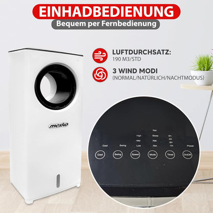 JUNG BLADELESS Mobile Klimaanlage ohne Abluftschlauch, 3-in-1 Luftkühler, Luftreiniger, Luftbefeuchter, Fernbedienung, 8h Timer, leise, für Räume bis 10m², energiesparend und umweltfreundlich