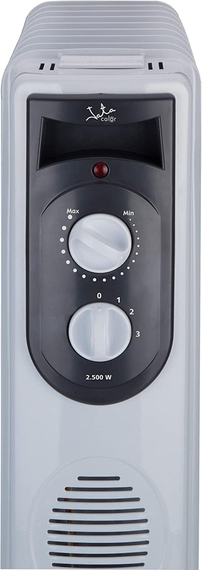 JATA 6R107 Öl-Radiator 1500W, Konvektor, Elektrische Heizung, Heizkörper, Heizlüfter, Kompakter Heizkörper, Thermostatsteuerung, Überhitzungsschutz, mobile Heizung, energiesparend, flexible Heizung