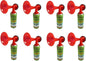 JUNG Druckluftfanfare Air Horn Set 8x 210ml Stadion Fanfare Gashupe EM 2024 Fantröte Fußball Europameisterschaft Tröte Signalhorn Hupe Airhorn Warnsignal Drucklufthupe