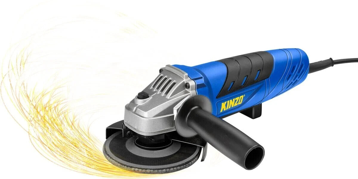 Kinzo Winkelschleifer 710 W, 115 mm Scheibendurchmesser, 11.000 U/min Leerlaufdrehzahl, Trennschleifer für Metall, Beton und Keramik, ergonomischer Griff, Schleifmaschine mit Schleifscheibenschutz