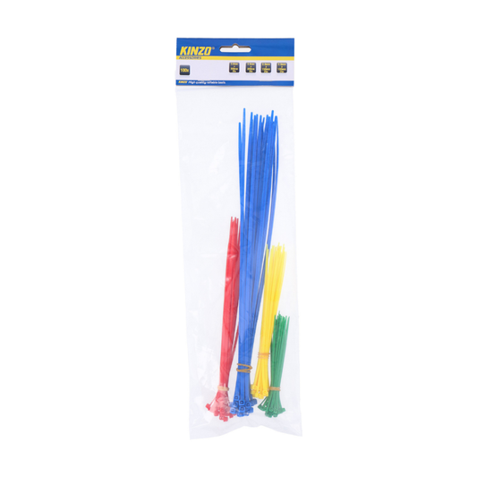 KINZO Kabelbinder 200mm 100er Set Mehrfarbig Nylon Kabelmanagement Kabelbefestigung Sicher Robust Flexibel Outdoor Camping Heimwerken Büro Auto