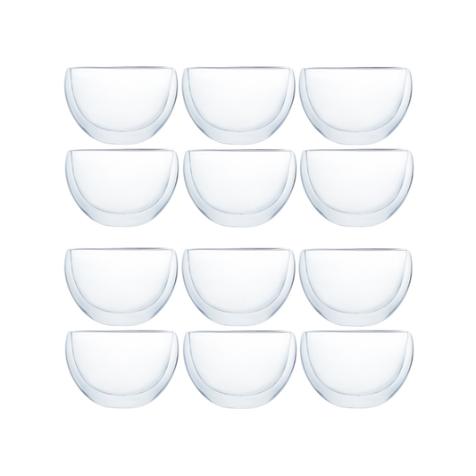 Klasique Doppelwandige Cappuccino Gläser 300ml – 12er Set extrabreit, Schwebeeffekt Teeglas, doppelwandige Borosilikatglas Gläser Doppelwandig