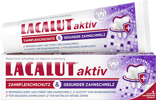 Lacalut Zahnpasta aktiv Zahnfleischschutz & Gesunder Zahnschmelz, 75 ml