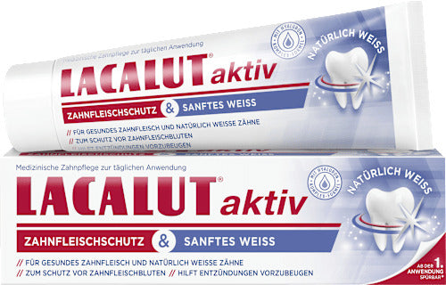 Lacalut Zahnpasta aktiv Zahnfleischschutz & Sanftes Weiss, 75 ml