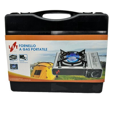 LIT 4000 Tragbarer Gasherd Edelstahl Kompakt Leistungsstark Mobil Flexibel Sicher Hochwertig Stabil Effizient Für Outdoor Kochen Camping Picknick Garten Portable Kochgerät