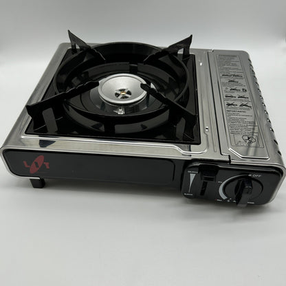 LIT 4000 Tragbarer Gasherd Edelstahl Kompakt Leistungsstark Mobil Flexibel Sicher Hochwertig Stabil Effizient Für Outdoor Kochen Camping Picknick Garten Portable Kochgerät