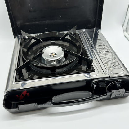 LIT 4000 Tragbarer Gasherd Edelstahl Kompakt Leistungsstark Mobil Flexibel Sicher Hochwertig Stabil Effizient Für Outdoor Kochen Camping Picknick Garten Portable Kochgerät