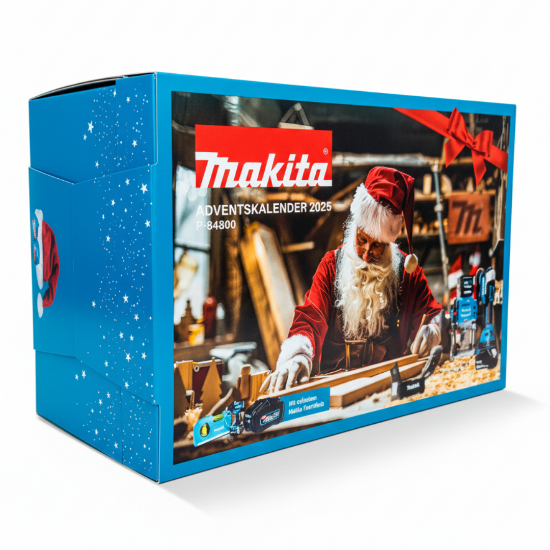 Makita Handwerkzeug Adventskalender 2025 mit 77-tlg Werkzeugset, Bohrer-Set, Handwerk P-84800, Werkzeug, für Herren und Männer Kalender ( Wert 250€ )