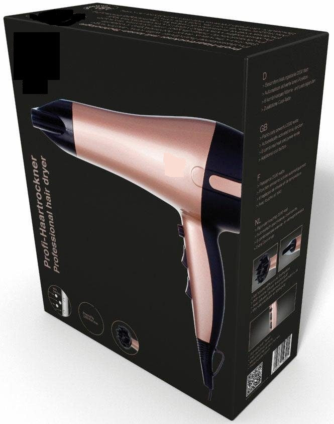 MIA ThermoProtect 2200W Ionen Haartrockner, leistungsstarker Föhn mit Volumendiffuser und Stylingdüse für schnelles Trocknen, Frizz-reduzierend, für glänzendes Haar, leicht und ergonomisch