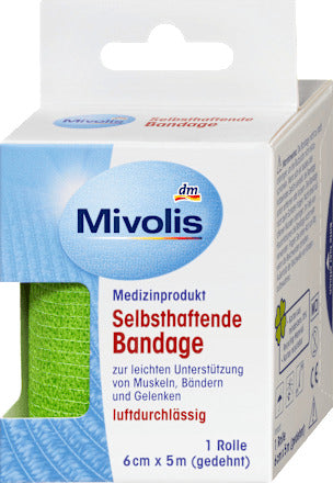 Mivolis Selbsthaftende Bandage, 6 cm x 5 m (gedehnt), 1 Rolle, 1 St