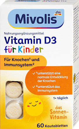 Mivolis Vitamin D3 für Kinder Kautabletten 60 St, 51 g