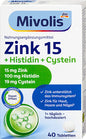 Mivolis Zink 15 + Histidin + Cystein Tabletten 40 St, 19 g