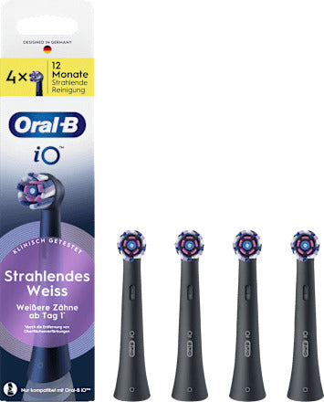 Oral-B Aufsteckbürsten iO strahlendes Weiss, schwarz, 4 St